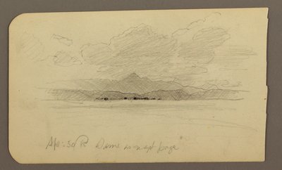 Zeichnung, Berglandschaft, Toluca; Verso: Berg, Toluca, 20. April 1885 von Frederic Edwin Church