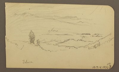 Zeichnung, Berglandschaft, Toluca; Verso: Berg, Toluca, 20. April 1885 von Frederic Edwin Church