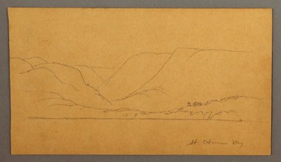 Zeichnung, Bergige Bucht, möglicherweise 1859 von Frederic Edwin Church
