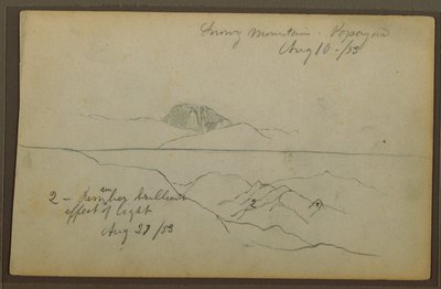Zeichnung, Berge, Popayan, Kolumbien, August 1853 von Frederic Edwin Church