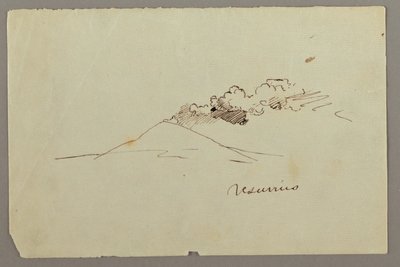 Zeichnung, Mt. Vesuv mit Rauch, möglicherweise 1868–69 von Frederic Edwin Church