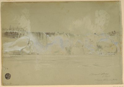 Zeichnung, Niagarafälle im Schnee, von Nordwesten, 20. März 1856 von Frederic Edwin Church