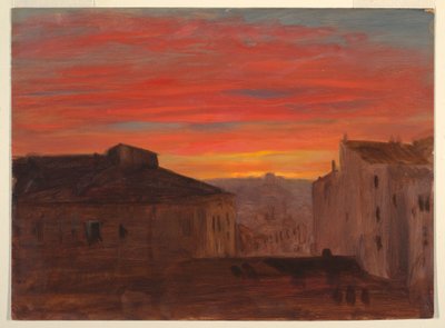 Dächer bei Sonnenuntergang vom Pincio, Rom, Ende 1868 oder Anfang 1869 von Frederic Edwin Church