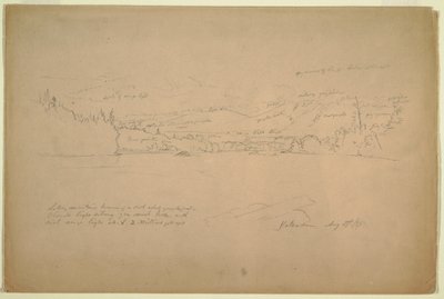 Ufer des Sees und Vorgebirge des Mount Katahdin, 29. August 1856 von Frederic Edwin Church