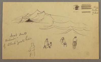 Skizzen. Zelte. Beduinen., möglicherweise 1868, Februar (wahrscheinlich) von Frederic Edwin Church