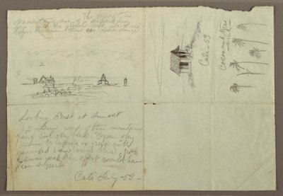 Zeichnung, Skizzen aus Calé, Kolumbien, Juli 1853 von Frederic Edwin Church