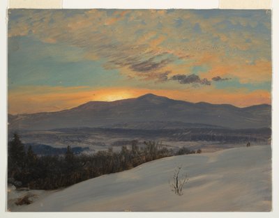 Sonnenuntergang über dem Hudson Valley, Winter von Frederic Edwin Church