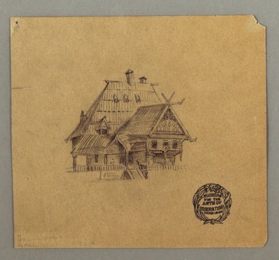 Zeichnung, Schweizer Stil Haus, möglicherweise 1868 von Frederic Edwin Church