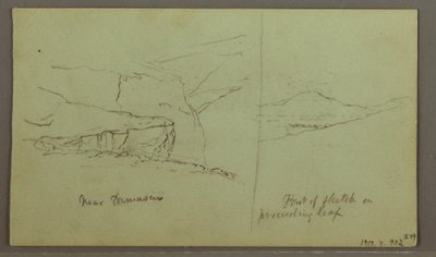 Zeichnung, Grab auf einem Hügel, Drei Minarette, 1. Mai 1868 von Frederic Edwin Church