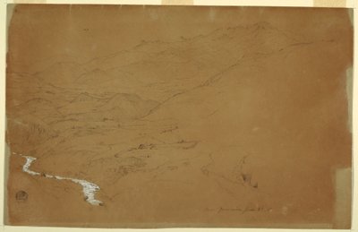 Tal mit einem Bach und Häusern, nahe Guaranda, Ecuador, 4. Juni 1857 von Frederic Edwin Church