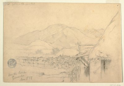 Blick vom Gasthaus in Guaranda, Ecuador, 3. Juni 1857 von Frederic Edwin Church