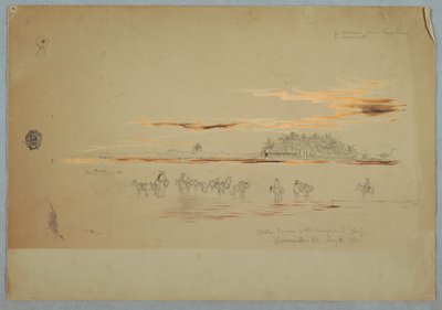 Wasserträger in der Magdalena (Bucht), Barranquilla, Republik Nueva Grenada, jetzt Kolumbien, 2. Mai 1853 von Frederic Edwin Church