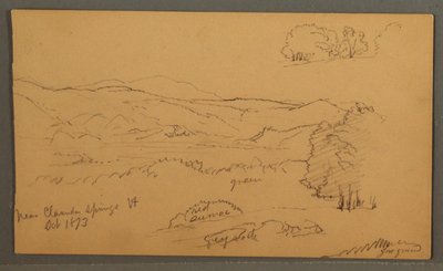 Zeichnung, Bewaldetes Tal, Oktober 1873 von Frederic Edwin Church