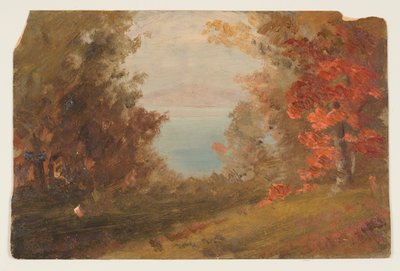 Zeichnung, Waldszene im Herbst (Hudson, New York oder Maine), 1860–70 von Frederic Edwin Church