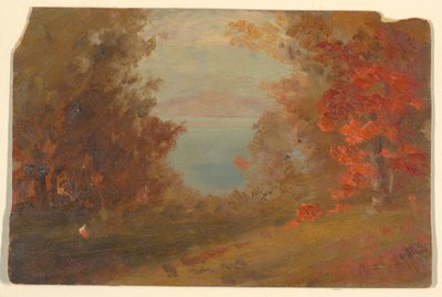 Zeichnung, Waldszene im Herbst (Hudson, New York oder Maine), 1860–70 von Frederic Edwin Church