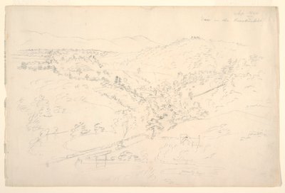Skizze einer Catskill-Landschaft (Ansicht des Kaanterkill) von Frederic Edwin Church
