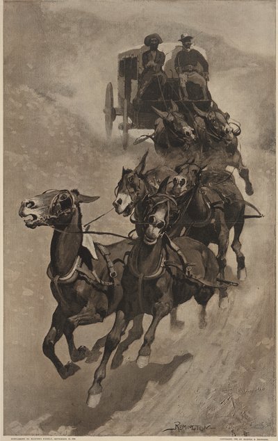 Eine Armeepostambulanz, aus Harpers Weekly, 1890 von Frederic Remington