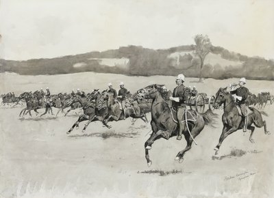 Batterie K beim Drill in den Berkshire Hills, Massachusetts von Frederic Remington