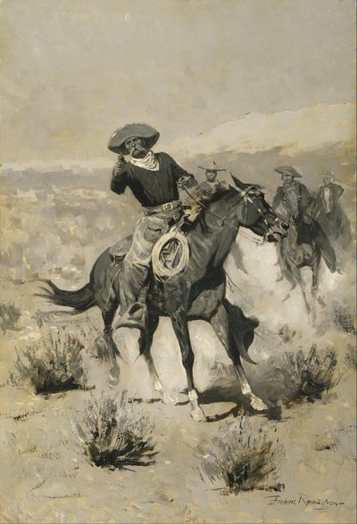 Tage auf der Weide ("Hände hoch!") von Frederic Remington