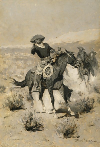 Tage auf der Weide ("Hände hoch!") von Frederic Remington