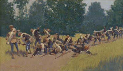 Der Schrei der Schrapnelle am San Juan Hill von Frederic Remington