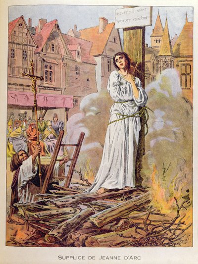 Johanna von Orléans auf dem Scheiterhaufen von Frederic Theodore Lix