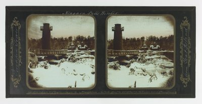 Winter Niagara Fälle, Terrapin Tower von Goat Island von Frederic and William Langenheim