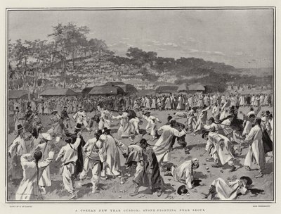 Ein koreanischer Neujahrsbrauch, Steinwurf in der Nähe von Seoul von Frederic de Haenen