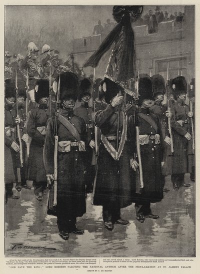 Gott schütze den König, Lord Roberts salutiert die Nationalhymne nach der Proklamation im St. James