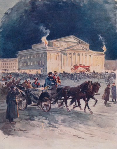 Die Kaiserliche Oper nach einer Galaaufführung von Frederic de Haenen
