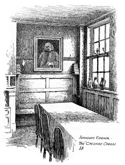 Johnsons Corner, die Cheshire Cheese Kneipe, City of London von Frederick Adcock