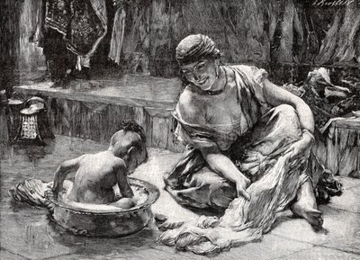 Kinderbad, Ägypten von Frederick Arthur Bridgman