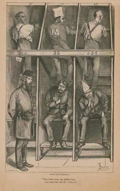Gefangene auf dem Tretmühlenrad von Frederick Barnard