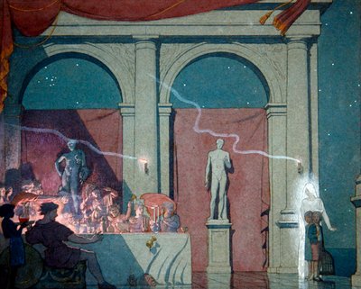 Tyltyl dreht den Diamanten, Illustration aus Akt IV Szene IV von 