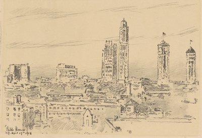 New York Sky Line, Light Buildings, 1918 von Frederick Childe Hassam