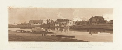 Ansicht des Palastes und Dorfes von Choisi, am Ufer der Seine 1803; Platte 14 aus Ansichten in Paris, das Emanuel-Volumen Nachzeichnung der Platte B1981.25.2623 von Frederick Christian Lewis the Elder
