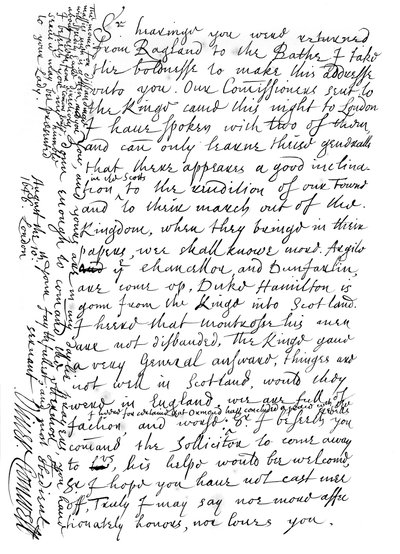 Brief von Oliver Cromwell an General Fairfax, 1646 von Frederick George Netherclift