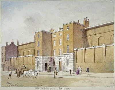 Ansicht des Whitecross Street Gefängnisses für Schuldner, London, ca. 1840 von Frederick Napoleon Shepherd