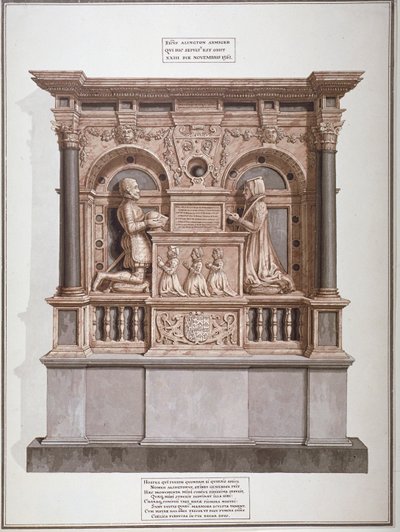 Denkmal für Richard Allington in der Rolls Chapel, Chancery Lane, City of London, 1800 von Frederick Nash