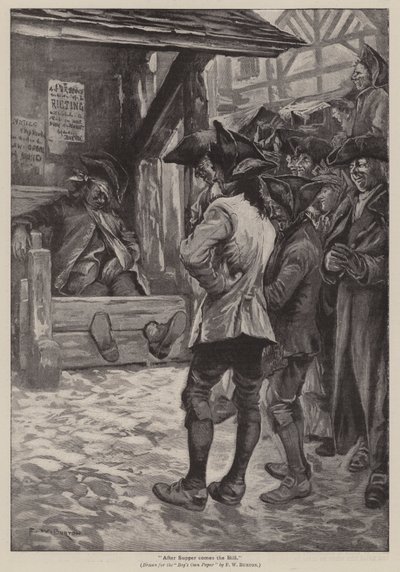 "Nach dem Abendessen kommt die Rechnung" (Gravur) von Frederick William Burton