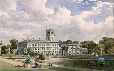Ansicht des Hauses und der Gärten in Trentham, Staffs von Frederick William Hulme