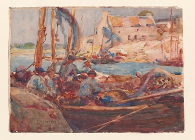 Sardinenfischerboote in Concarneau, Bretagne, um 1900 von Frederick William Jackson