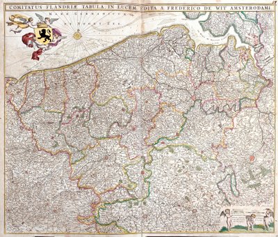 Karte der Grafschaft Flandern (Frankreich und Belgien) von Frederick de Wit