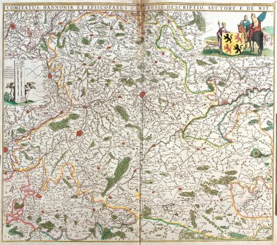 Karte der Grafschaft Hennegau (Belgien) und des Bistums Cambrai (Frankreich) von Frederick de Wit