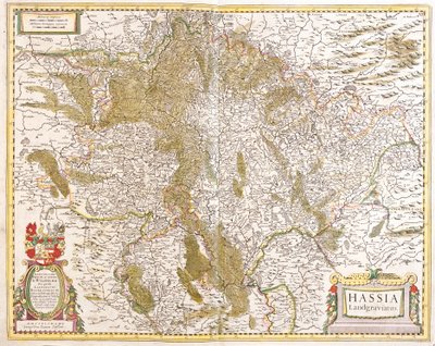 Karte der Landgrafschaft Hessen (Deutschland) von Frederick de Wit