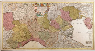 Norditalien. Karte von Frederik de Wit, Amsterdam, Kupferstich. 1705 von Frederick de Wit