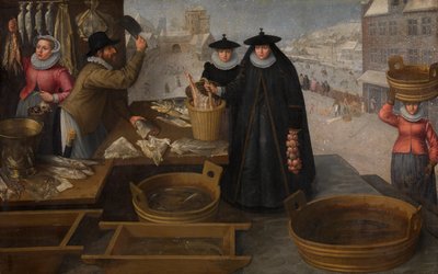Fischmarkt von Frederik Valckenborch