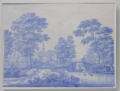 Plakette mit Blick auf Overschie bei Rotterdam von Frederik van Frytom (attributed to)