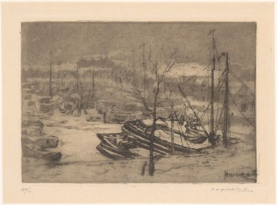 Kleiner Hafen von Frederika Henriëtte Broeksmit (signed by artist)
