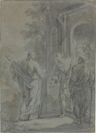 Figuren (Christus ruft einen der Apostel?) von French 17th Century